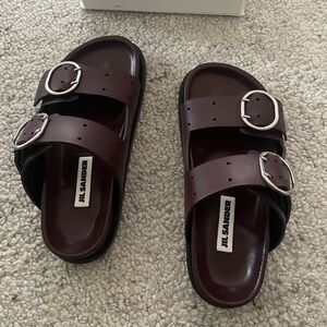 NWT Jil Sander Aubergine Sandals